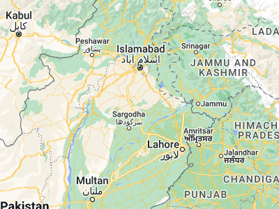 Map showing location of Choa Saidān Shāh (32.72006, 72.98486)