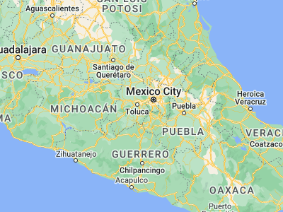 Map showing location of Cholula (19.26667, -99.48333)