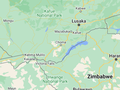 Map showing location of Choma (-16.80648, 26.95306)
