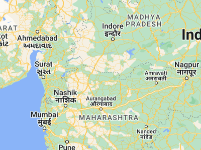 Map showing location of Chopda (21.25, 75.3)