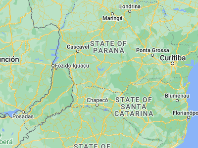 Map showing location of Chopinzinho (-25.85583, -52.52333)