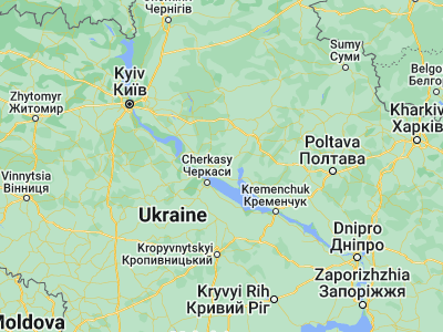 Map showing location of Chornobay (49.67079, 32.32387)