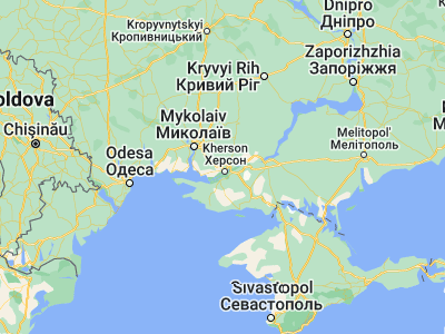 Map showing location of Chornobayivka (46.69412, 32.55371)