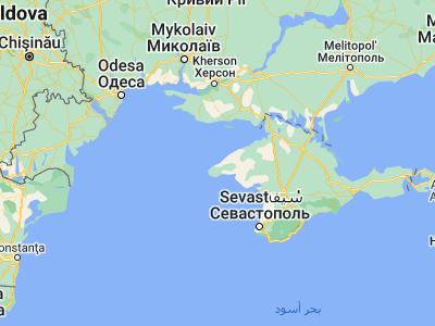 Map showing location of Chornomors’ke (45.50657, 32.69776)