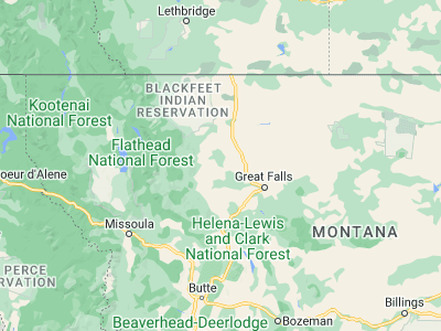 Map showing location of Choteau (47.81245, -112.18363)