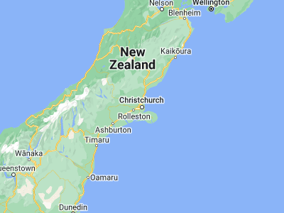 Map showing location of Christchurch (-43.53333, 172.63333)