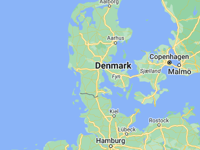 Map showing location of Christiansfeld (55.35817, 9.48701)