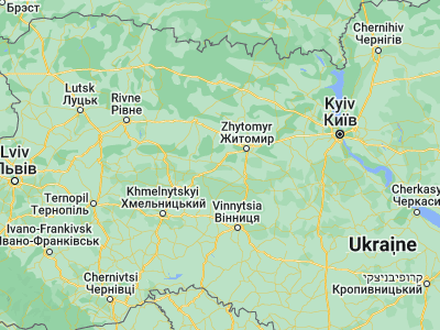 Map showing location of Chudniv (50.05204, 28.11745)