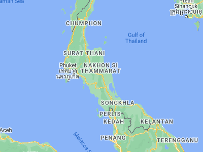 Map showing location of Chulabhorn (8.07597, 99.86947)