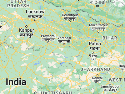 Map showing location of Chunār (25.12909, 82.8836)