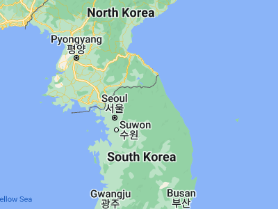 Map showing location of Chuncheon (37.87472, 127.73417)