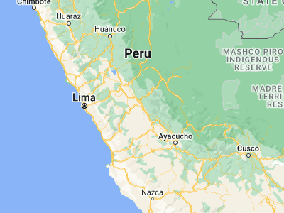 Map showing location of Chupaca (-12.06667, -75.28333)
