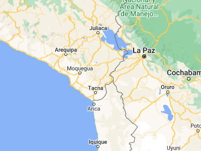 Map showing location of Chuquitira (-17.28778, -70.045)