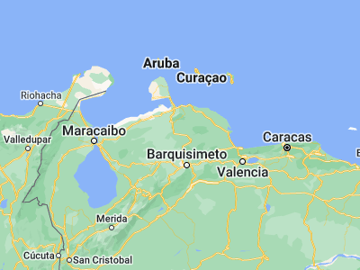 Map showing location of Churuguara (10.8137, -69.53782)