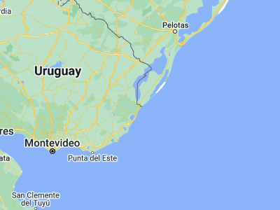 Map showing location of Chuy (-33.69707, -53.46162)