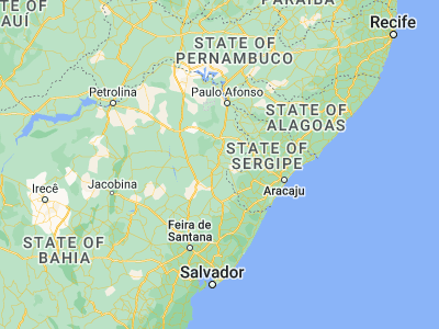 Map showing location of Cícero Dantas (-10.6, -38.38333)