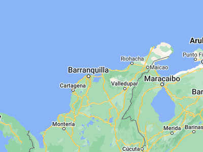 Map showing location of Ciénaga (11.00703, -74.24765)