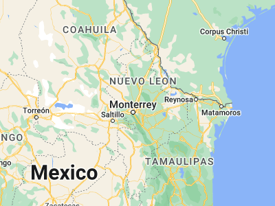 Map showing location of Ciénega de Flores (25.95488, -100.16742)
