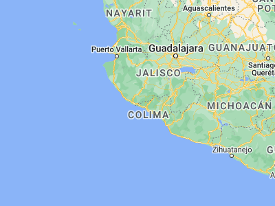 Map showing location of Cihuatlán (19.2366, -104.56512)