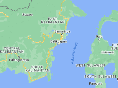 Map showing location of City of Balikpapan (-1.24204, 116.89419)