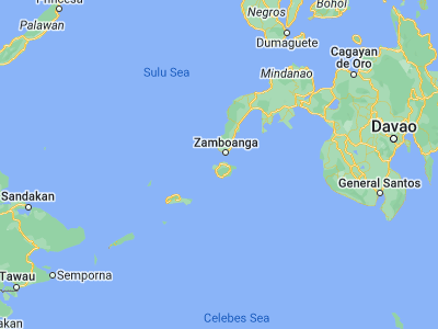 Map showing location of City of Isabela (6.70407, 121.97117)