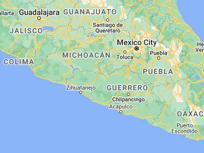 Map showing location of Ciudad Altamirano (18.31667, -100.65)