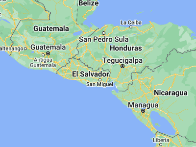 Map showing location of Ciudad Barrios (13.76667, -88.26667)