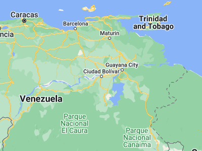Map showing location of Ciudad Bolívar (8.12923, -63.54086)