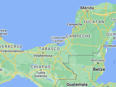Map showing location of Ciudad del Carmen (18.64973, -91.82471)