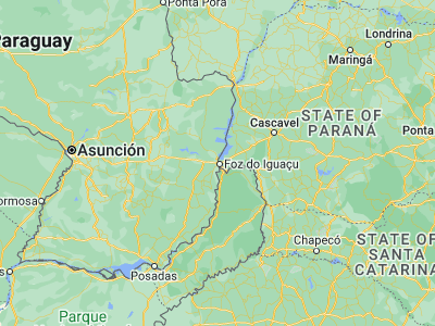 Map showing location of Ciudad del Este (-25.50972, -54.61111)