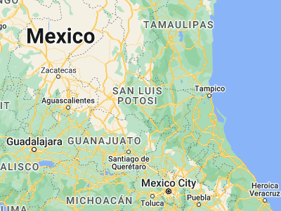 Map showing location of Ciudad Fernández (21.95, -100)