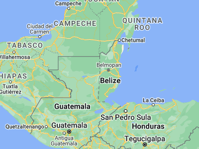 Map showing location of Ciudad Melchor de Mencos (17.06861, -89.15222)