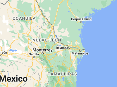 Map showing location of Ciudad Miguel Alemán (26.35, -99.1)