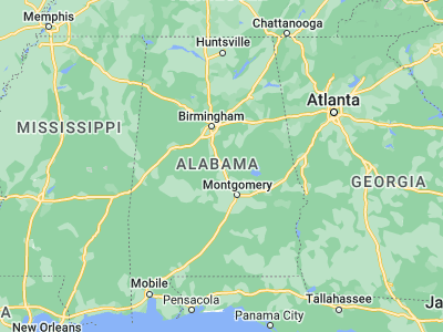 Map showing location of Clanton (32.83874, -86.62943)