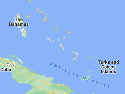 Map showing location of Clarence Town (23.1, -74.98333)