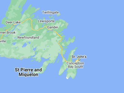 Map showing location of Clarenville-Shoal Harbour (48.1805, -53.96982)