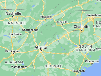 Map showing location of Clarkesville (34.6126, -83.52489)