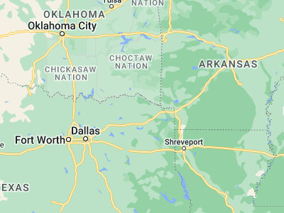 Map showing location of Clarksville (33.61066, -95.05272)