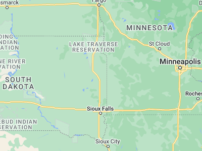 Map showing location of Clear Lake (44.7458, -96.68256)