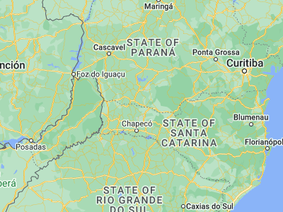 Map showing location of Clevelândia (-26.39583, -52.47083)
