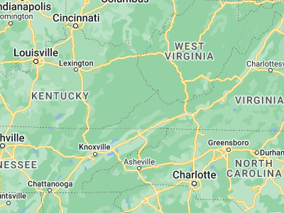 Map showing location of Clintwood (37.15011, -82.45598)