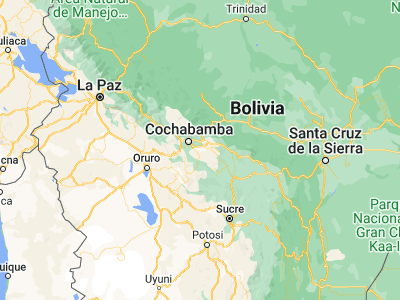 Map showing location of Cliza (-17.6, -65.93333)