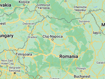 Map showing location of Cluj-Napoca (46.76667, 23.6)