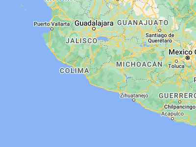 Map showing location of Coalcomán de Matamoros (18.78333, -103.15)