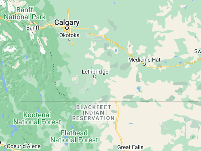 Map showing location of Coaldale (49.7167, -112.61854)