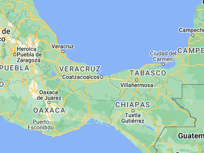 Map showing location of Coatzacoalcos (18.14212, -94.4371)
