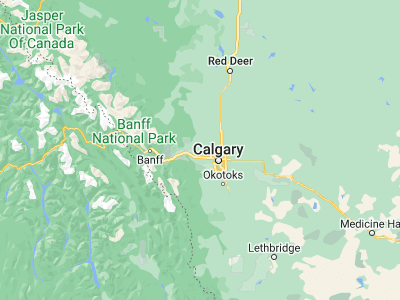 Map showing location of Cochrane (51.18341, -114.46871)