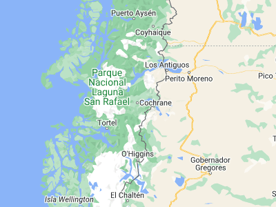 Map showing location of Cochrane (-47.2557, -72.5695)