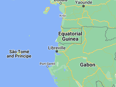 Map showing location of Cocobeach (1.00019, 9.58228)
