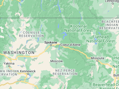 Map showing location of Coeur d'Alene (47.67768, -116.78047)